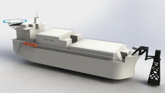 ACPR50Sを搭載した海上浮揚式原子力発電所の模型©CGN